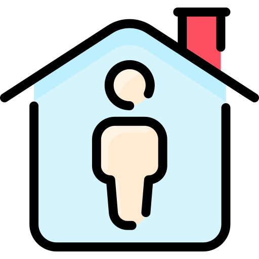house with a person inside
